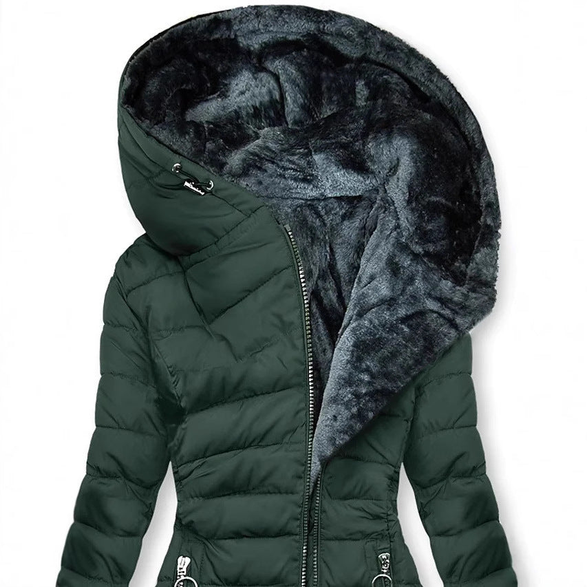 Slim-Fit Cotton Padded Hooded Jacket